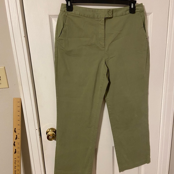 Talbots Stretch Size 14 Chic Olive Green Trousers - Picture 1 of 4
